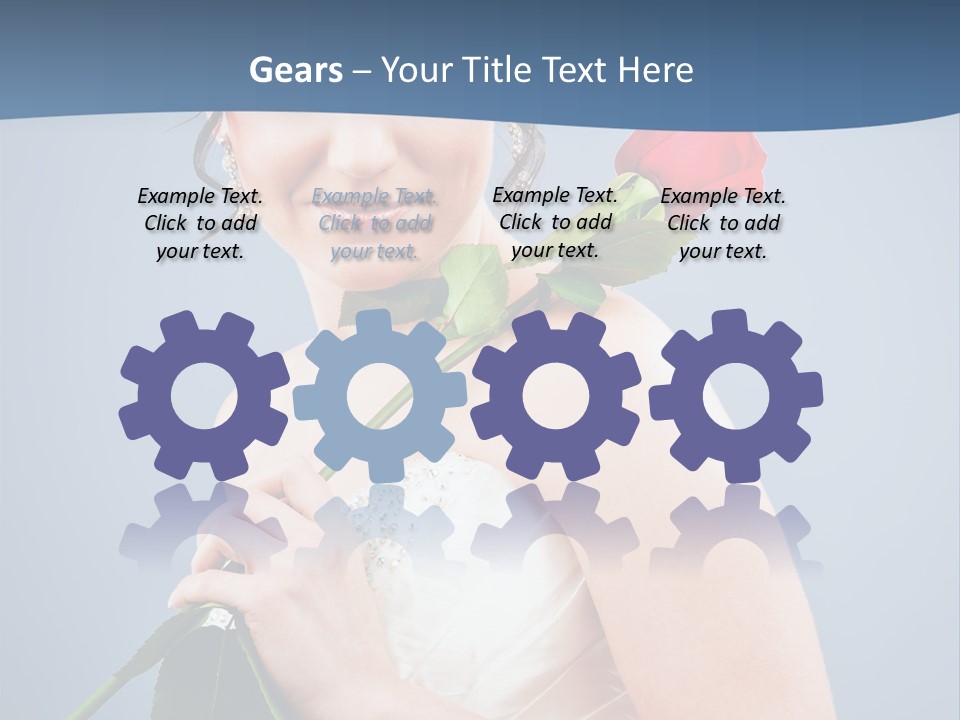 A Woman In A Wedding Dress Holding A Rose PowerPoint Template