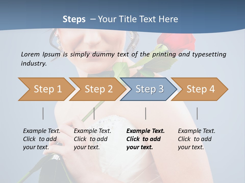 A Woman In A Wedding Dress Holding A Rose PowerPoint Template