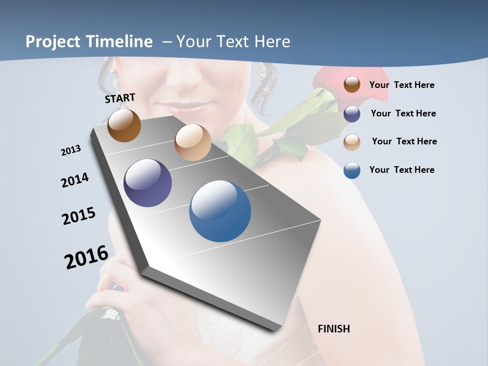 A Woman In A Wedding Dress Holding A Rose PowerPoint Template