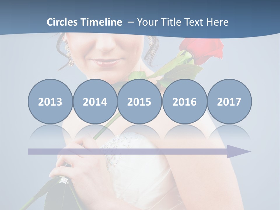 A Woman In A Wedding Dress Holding A Rose PowerPoint Template