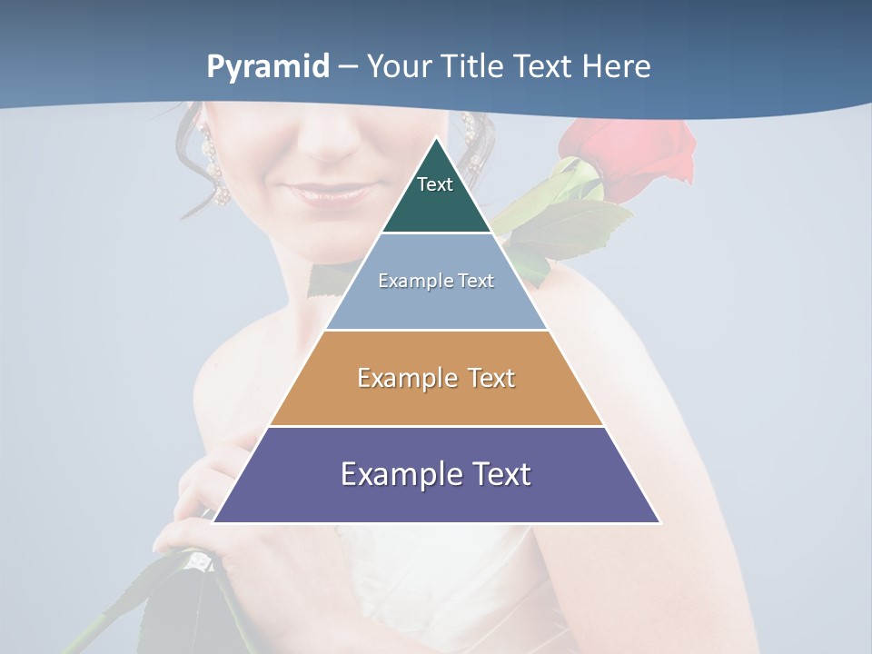 A Woman In A Wedding Dress Holding A Rose PowerPoint Template