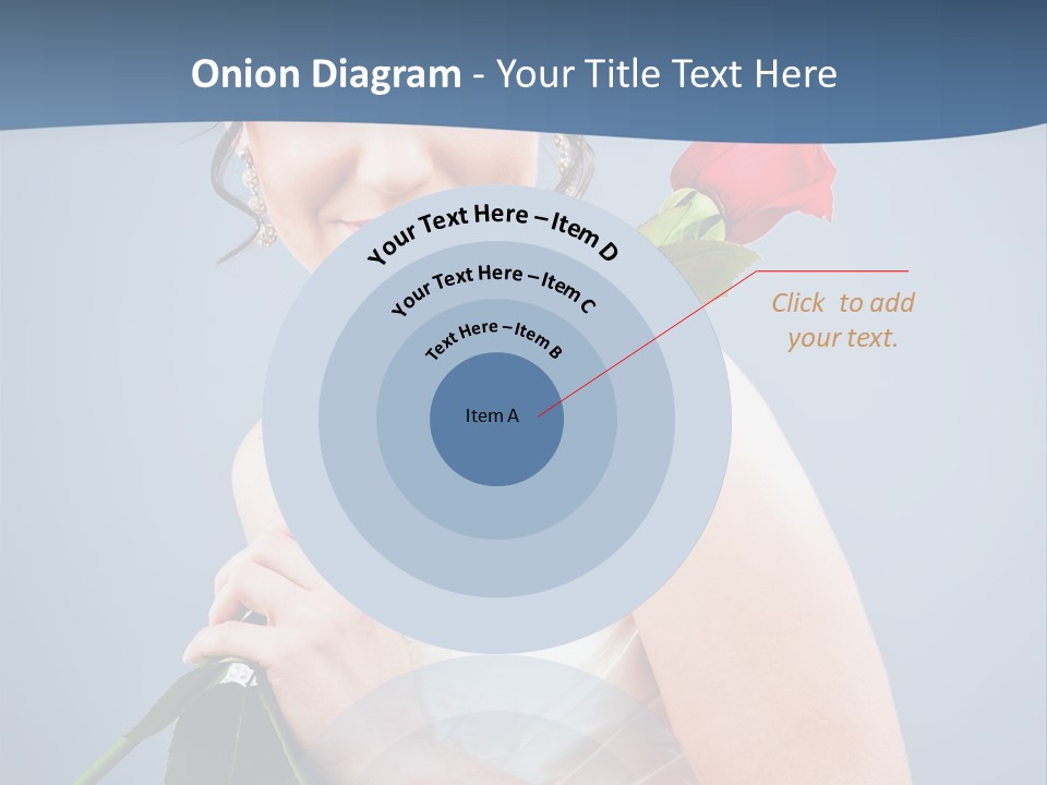 A Woman In A Wedding Dress Holding A Rose PowerPoint Template