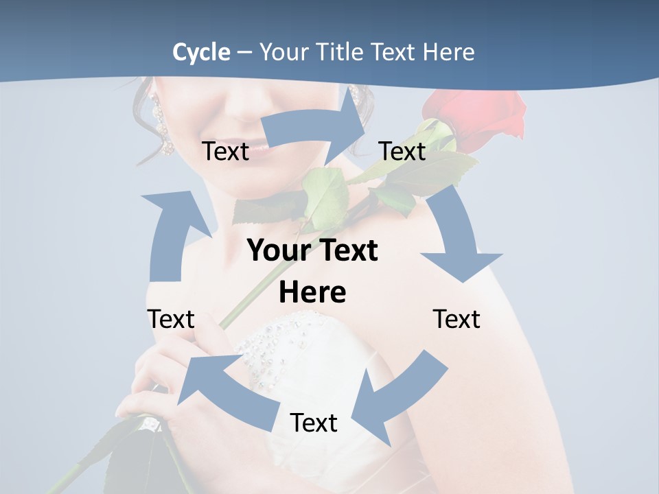 A Woman In A Wedding Dress Holding A Rose PowerPoint Template