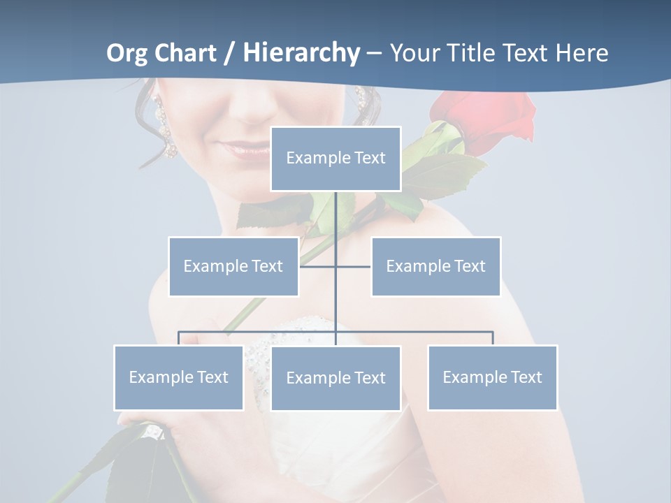 A Woman In A Wedding Dress Holding A Rose PowerPoint Template
