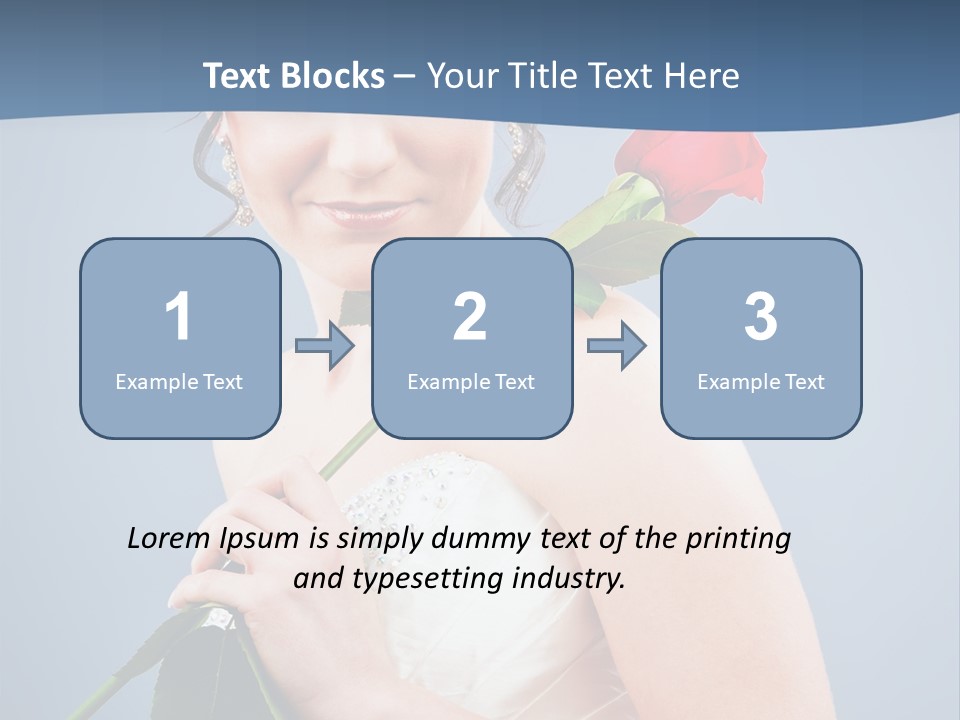 A Woman In A Wedding Dress Holding A Rose PowerPoint Template