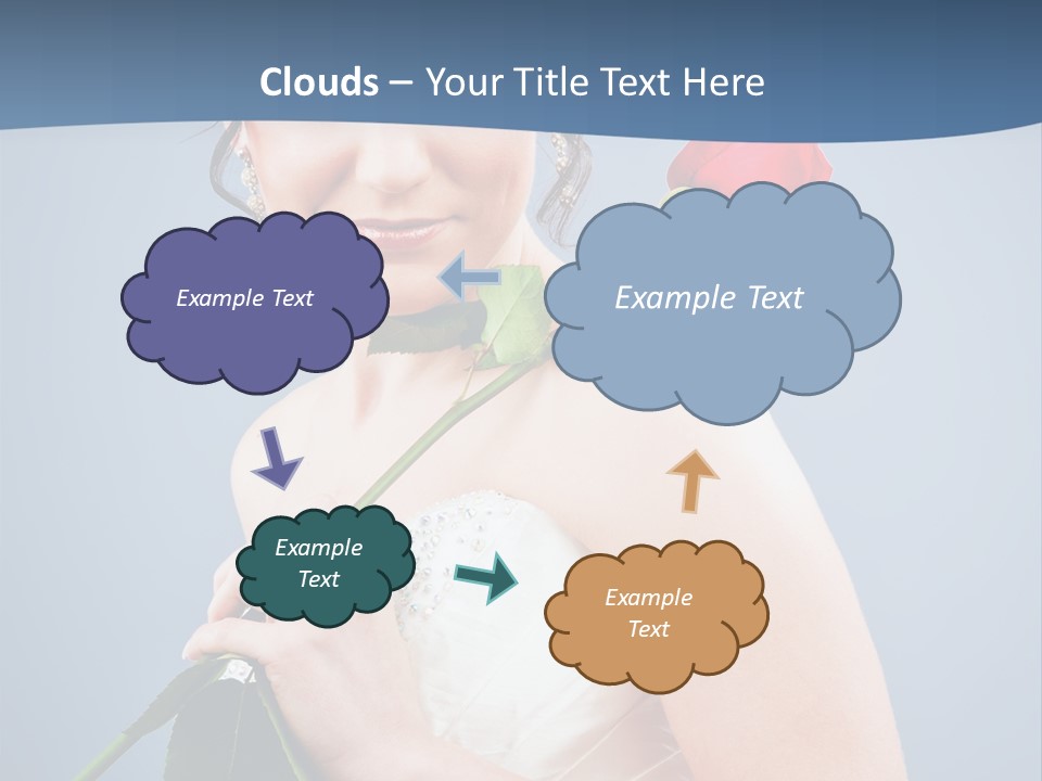 A Woman In A Wedding Dress Holding A Rose PowerPoint Template