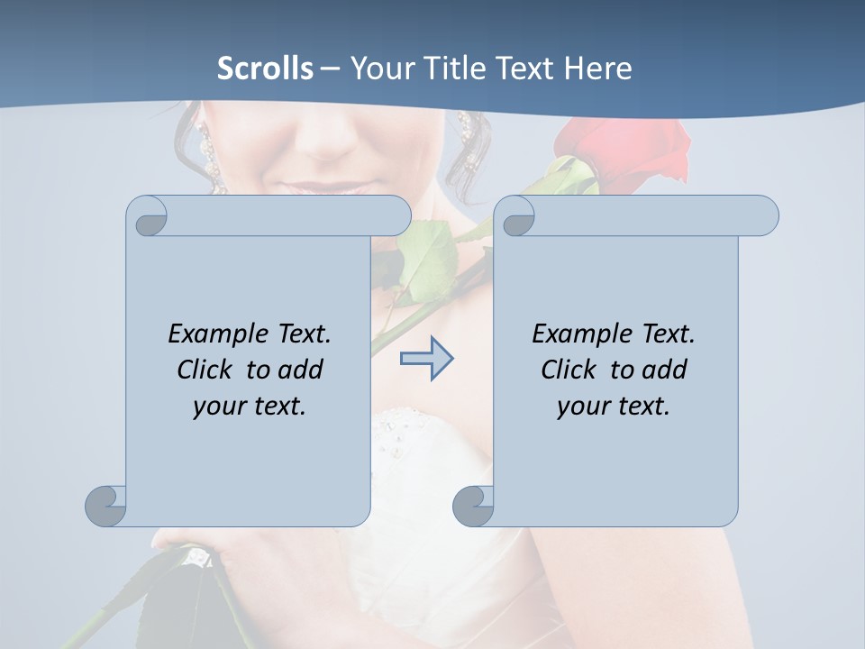 A Woman In A Wedding Dress Holding A Rose PowerPoint Template