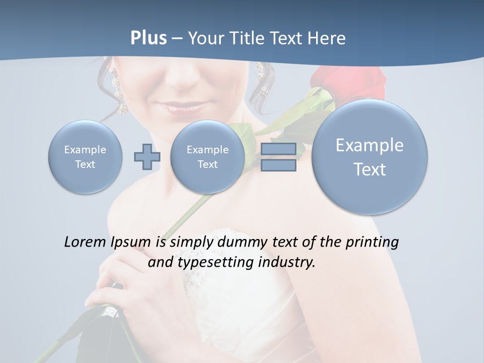 A Woman In A Wedding Dress Holding A Rose PowerPoint Template