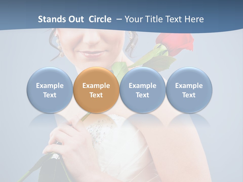 A Woman In A Wedding Dress Holding A Rose PowerPoint Template