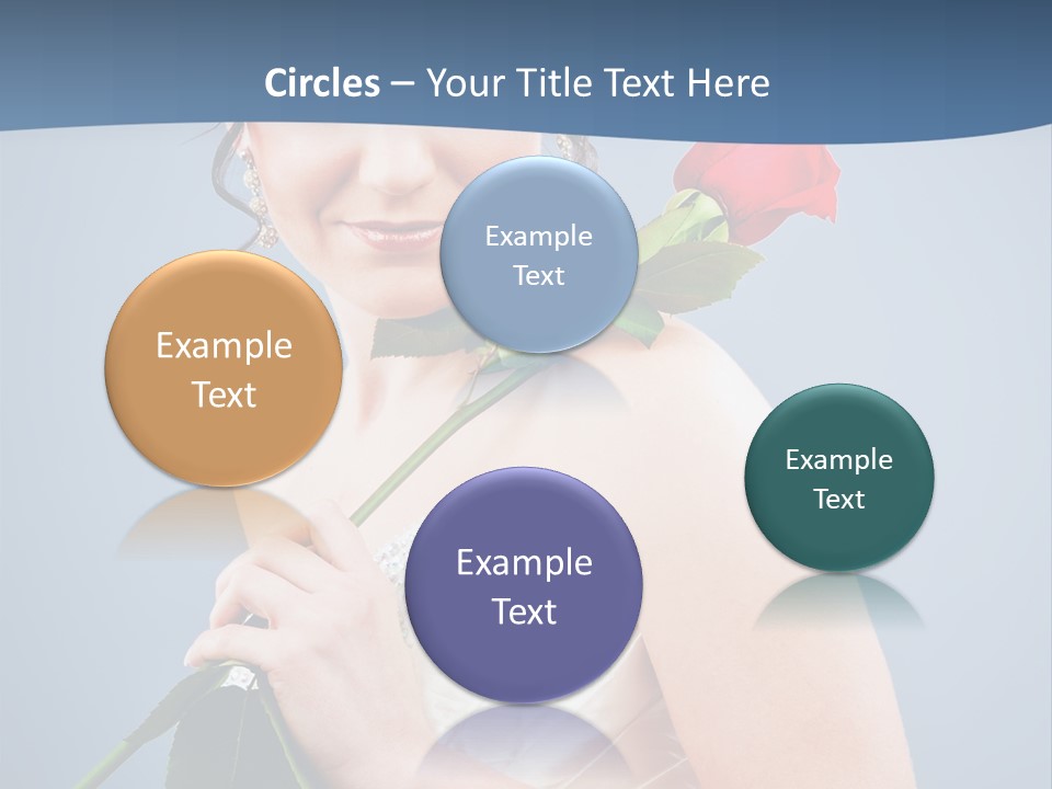 A Woman In A Wedding Dress Holding A Rose PowerPoint Template