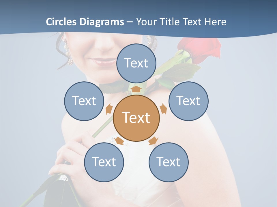 A Woman In A Wedding Dress Holding A Rose PowerPoint Template