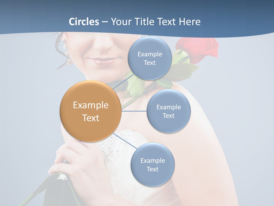 A Woman In A Wedding Dress Holding A Rose PowerPoint Template