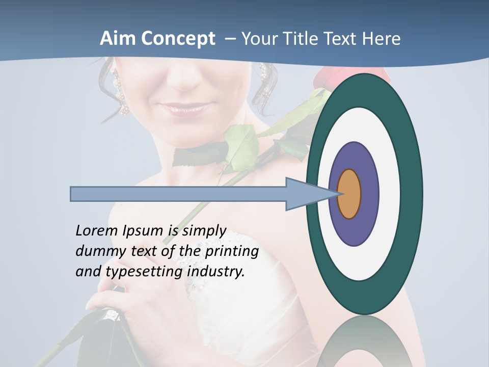 A Woman In A Wedding Dress Holding A Rose PowerPoint Template