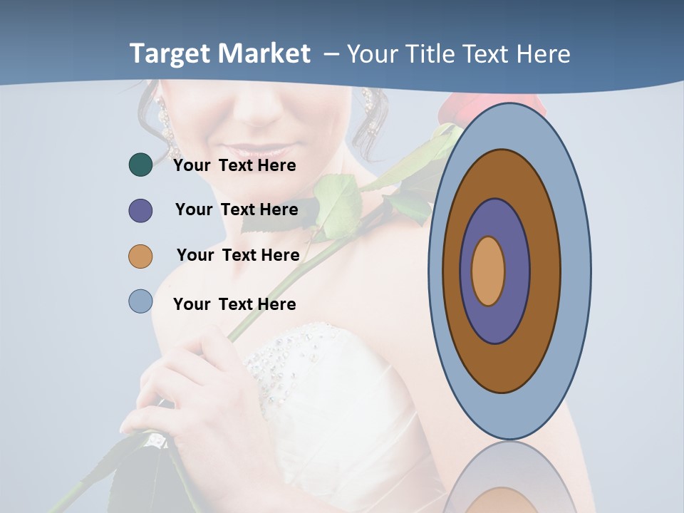 A Woman In A Wedding Dress Holding A Rose PowerPoint Template