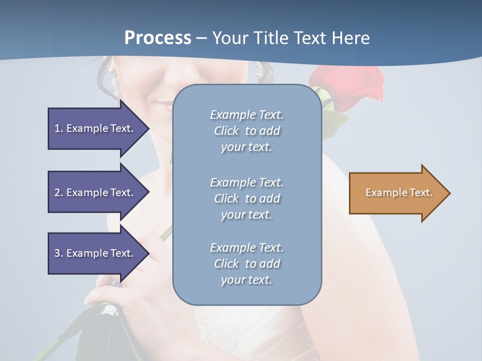 A Woman In A Wedding Dress Holding A Rose PowerPoint Template
