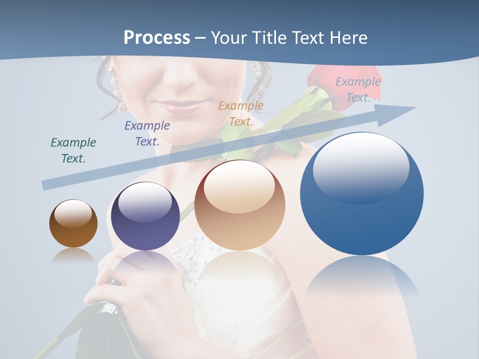 A Woman In A Wedding Dress Holding A Rose PowerPoint Template