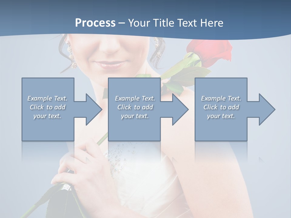 A Woman In A Wedding Dress Holding A Rose PowerPoint Template
