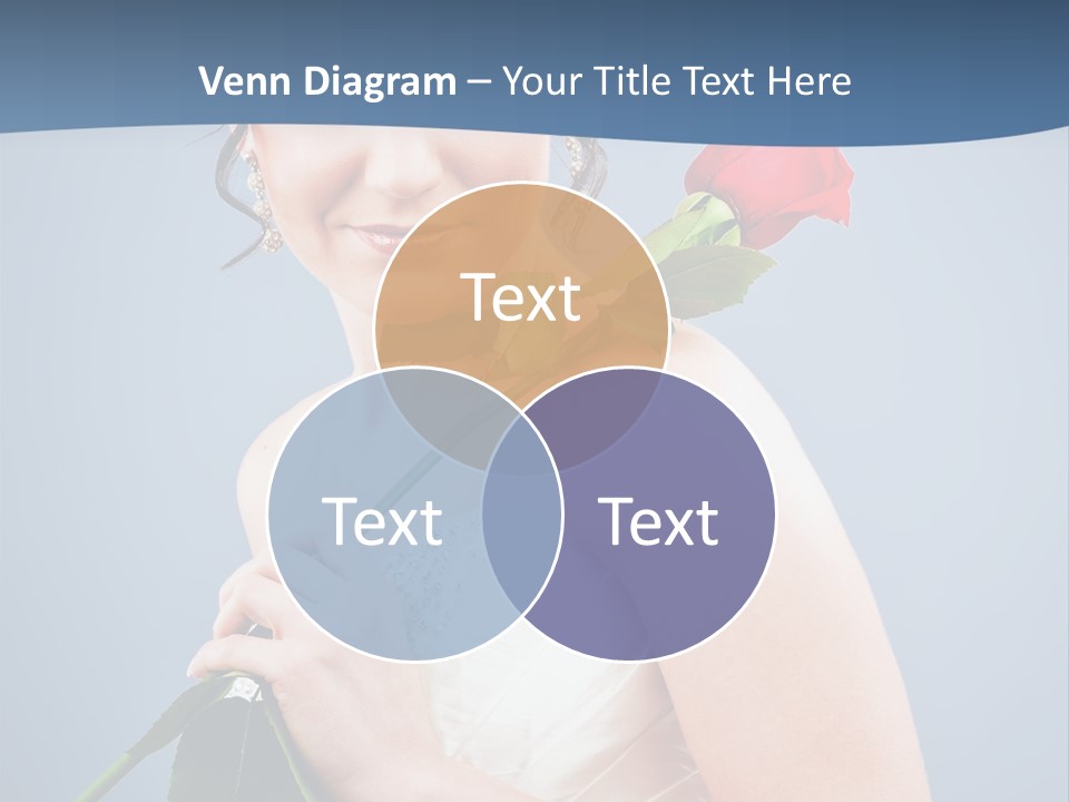 A Woman In A Wedding Dress Holding A Rose PowerPoint Template