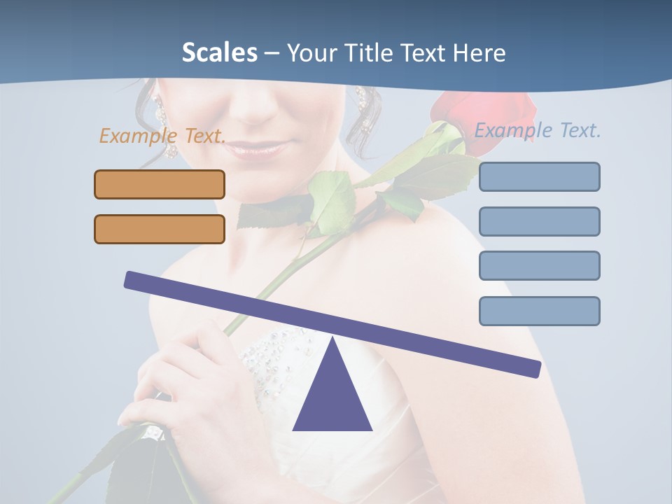 A Woman In A Wedding Dress Holding A Rose PowerPoint Template