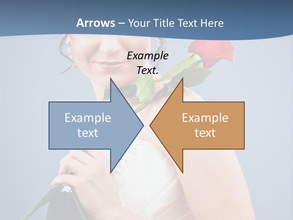 A Woman In A Wedding Dress Holding A Rose PowerPoint Template