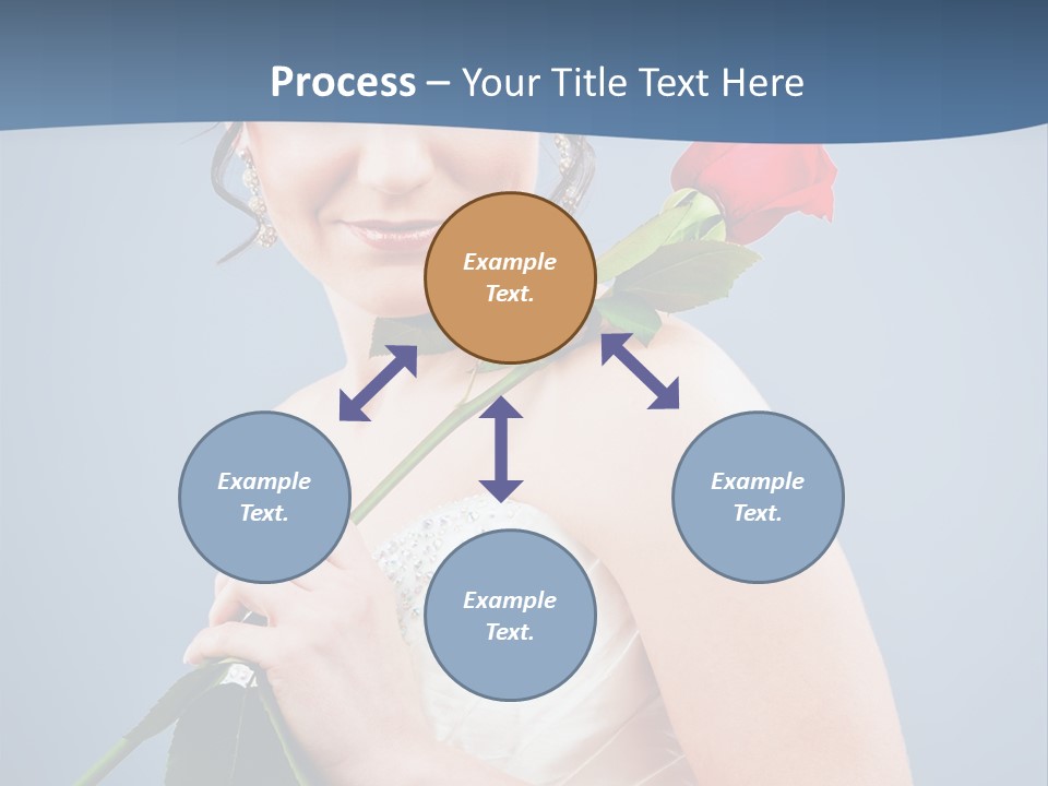 A Woman In A Wedding Dress Holding A Rose PowerPoint Template