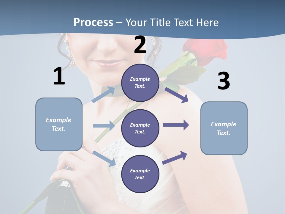 A Woman In A Wedding Dress Holding A Rose PowerPoint Template