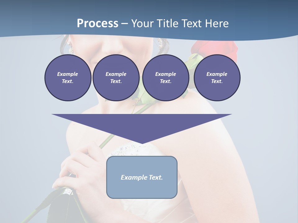 A Woman In A Wedding Dress Holding A Rose PowerPoint Template