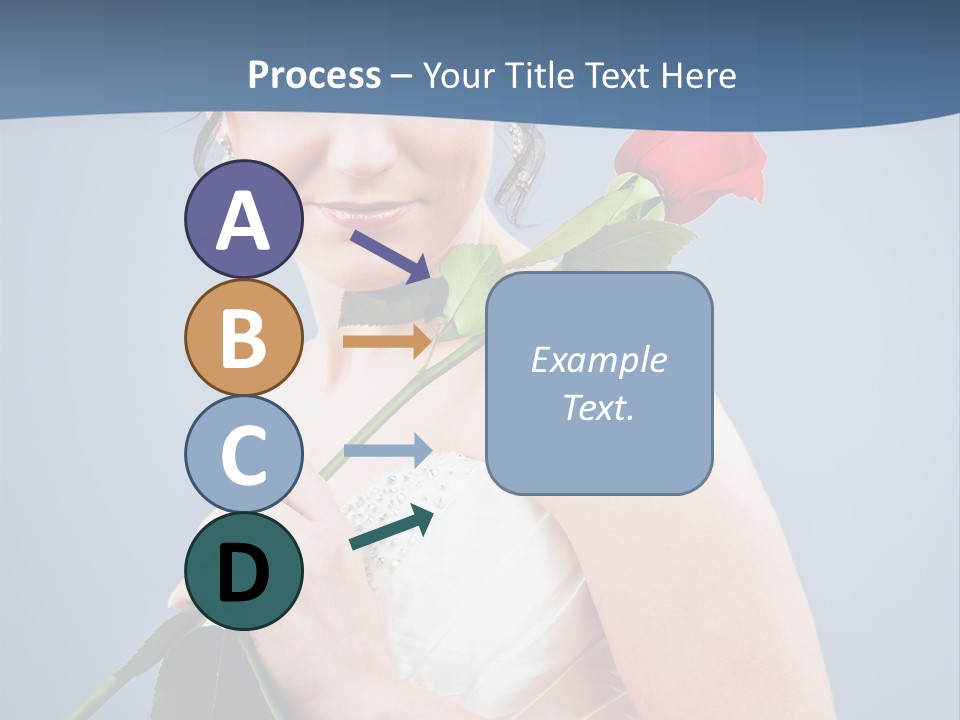 A Woman In A Wedding Dress Holding A Rose PowerPoint Template