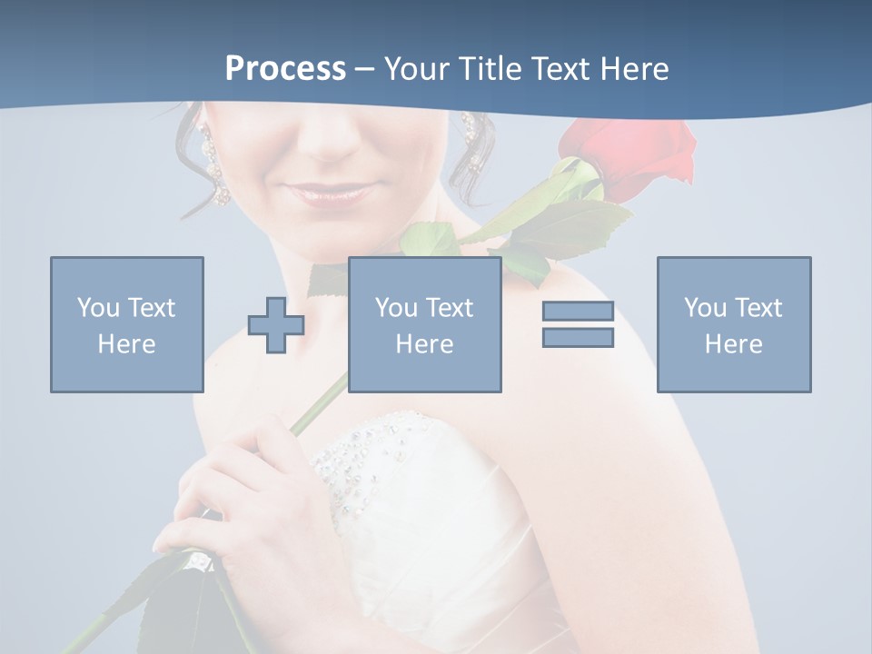 A Woman In A Wedding Dress Holding A Rose PowerPoint Template