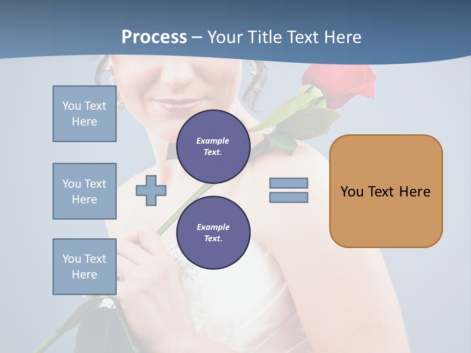 A Woman In A Wedding Dress Holding A Rose PowerPoint Template