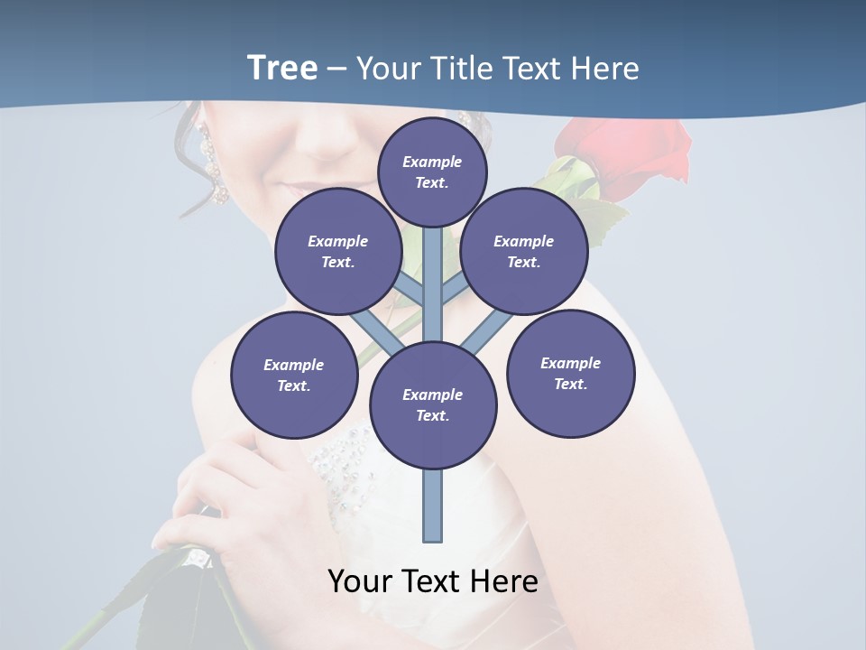 A Woman In A Wedding Dress Holding A Rose PowerPoint Template