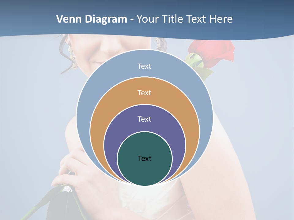 A Woman In A Wedding Dress Holding A Rose PowerPoint Template