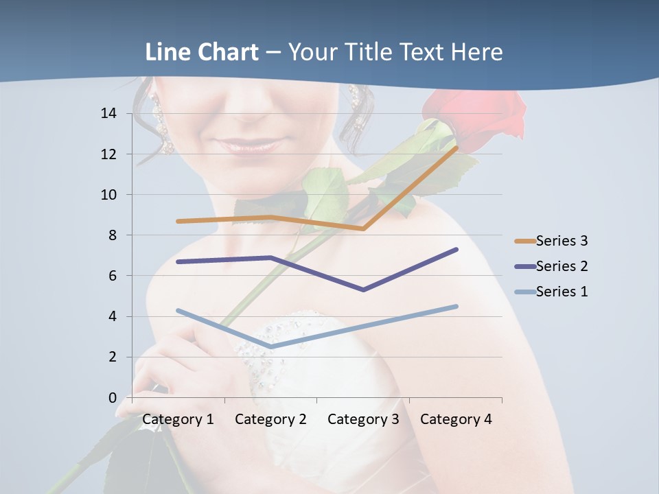 A Woman In A Wedding Dress Holding A Rose PowerPoint Template