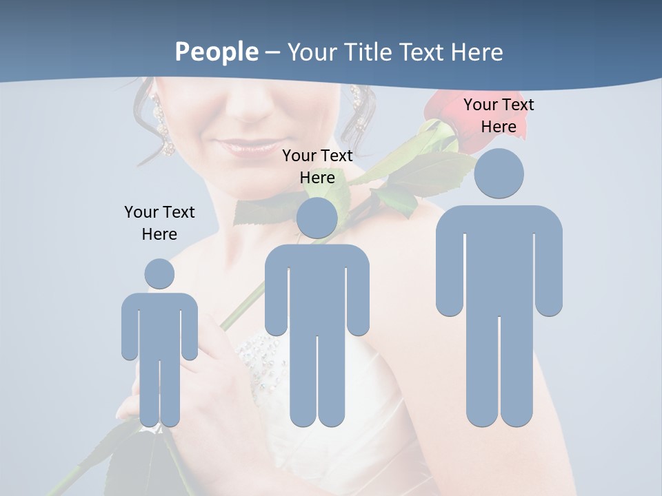 A Woman In A Wedding Dress Holding A Rose PowerPoint Template