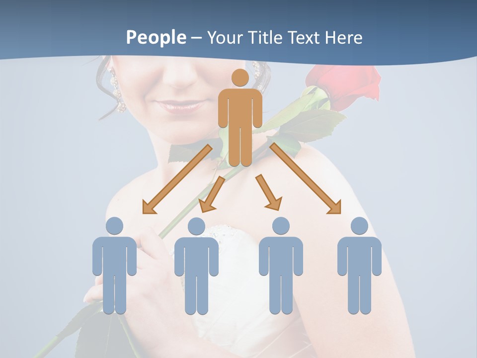 A Woman In A Wedding Dress Holding A Rose PowerPoint Template