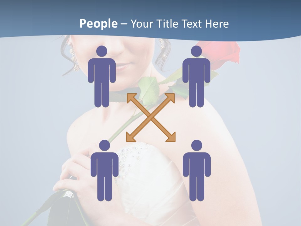 A Woman In A Wedding Dress Holding A Rose PowerPoint Template