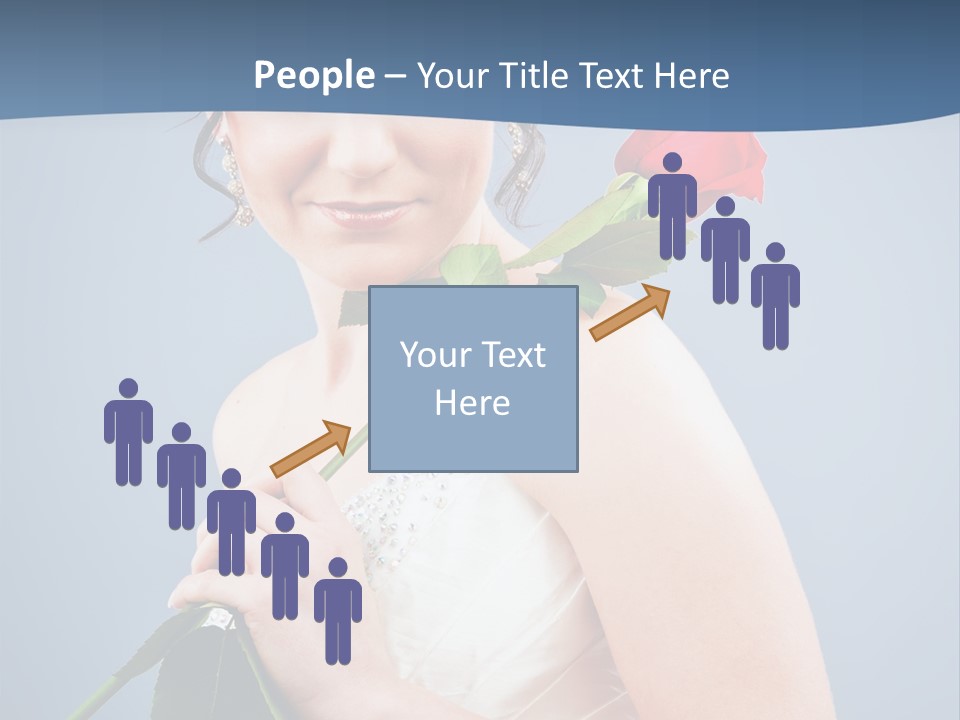 A Woman In A Wedding Dress Holding A Rose PowerPoint Template