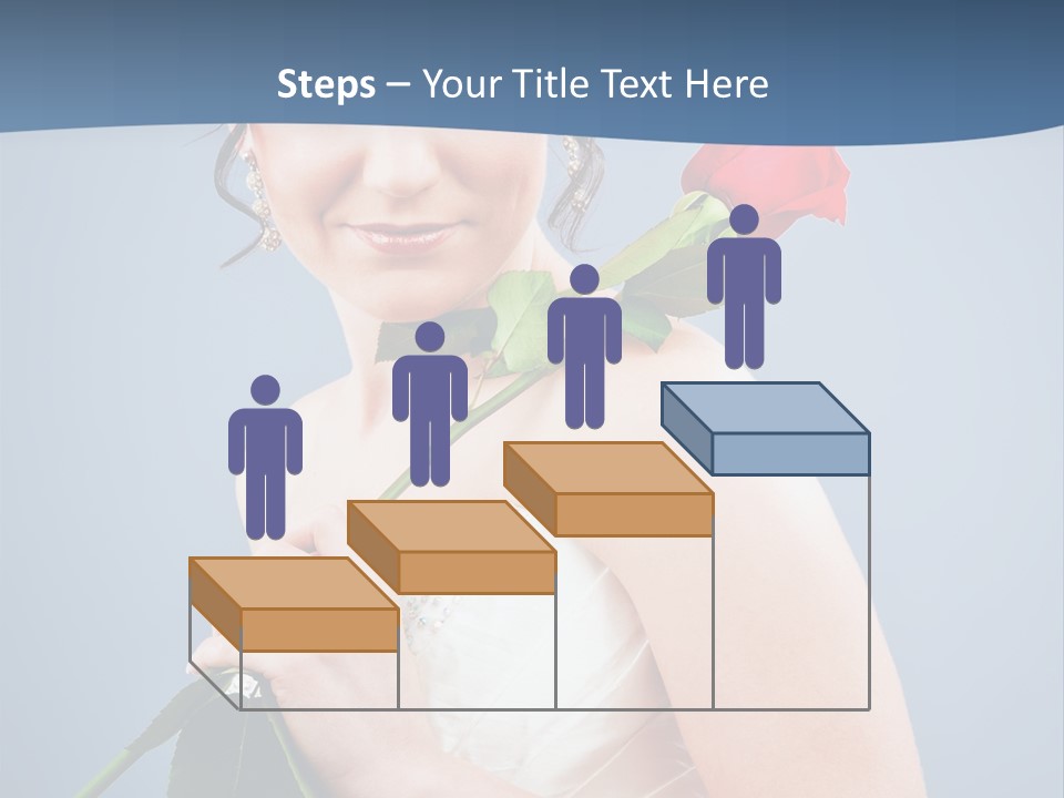 A Woman In A Wedding Dress Holding A Rose PowerPoint Template
