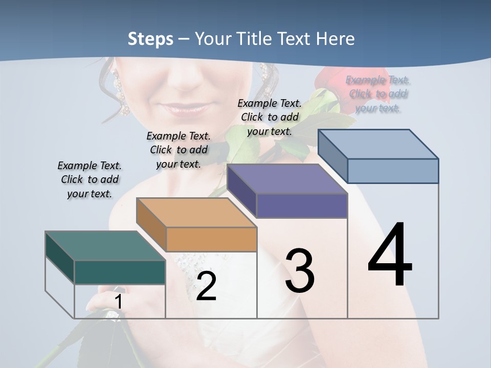 A Woman In A Wedding Dress Holding A Rose PowerPoint Template