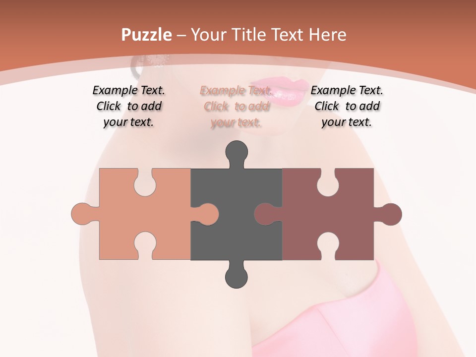 A Woman In A Pink Dress Is Posing For A Picture PowerPoint Template