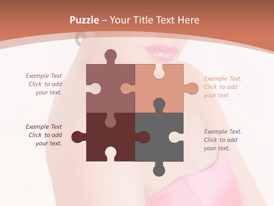 A Woman In A Pink Dress Is Posing For A Picture PowerPoint Template