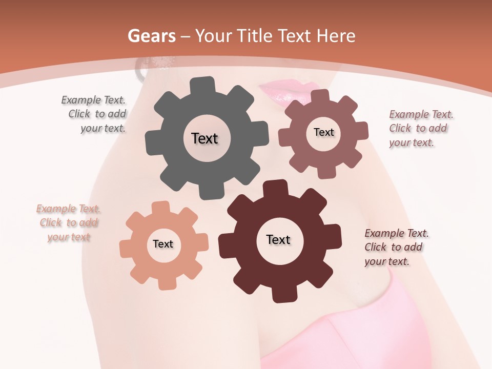 A Woman In A Pink Dress Is Posing For A Picture PowerPoint Template