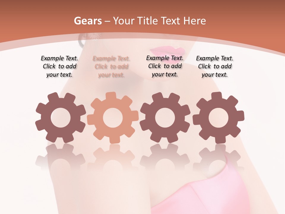 A Woman In A Pink Dress Is Posing For A Picture PowerPoint Template