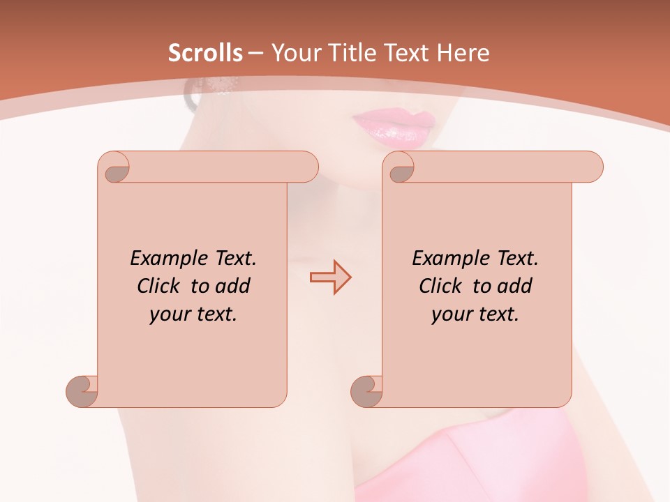 A Woman In A Pink Dress Is Posing For A Picture PowerPoint Template