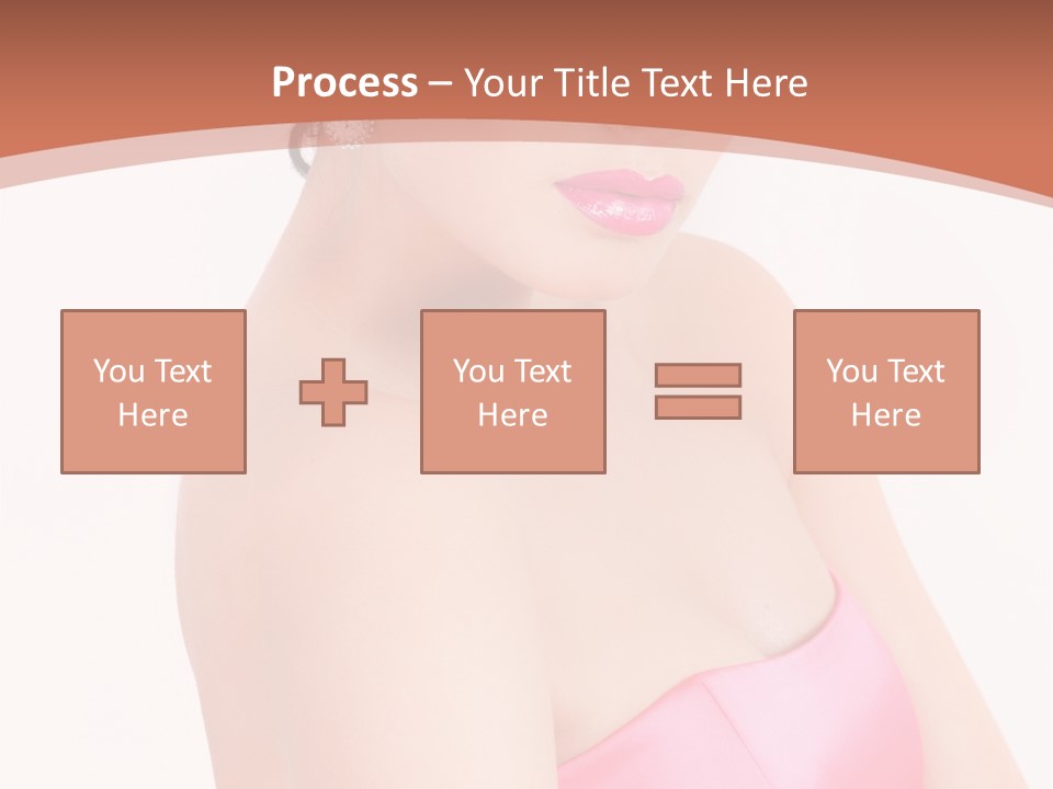 A Woman In A Pink Dress Is Posing For A Picture PowerPoint Template