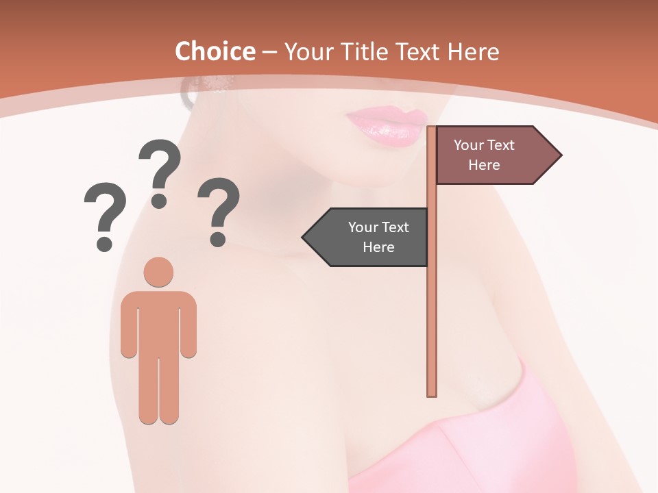 A Woman In A Pink Dress Is Posing For A Picture PowerPoint Template