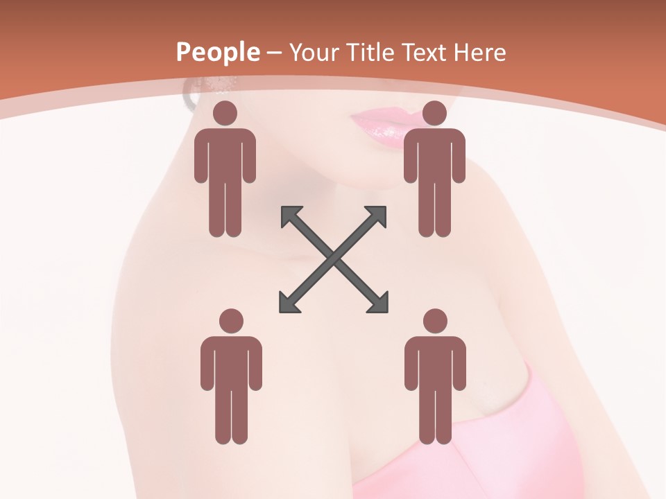 A Woman In A Pink Dress Is Posing For A Picture PowerPoint Template