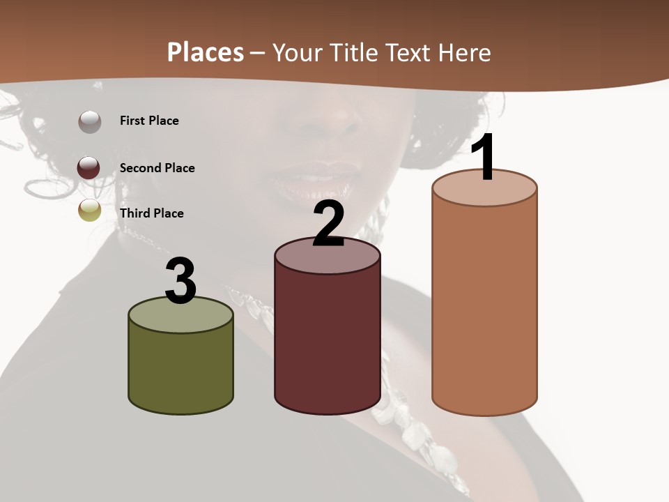 A Woman In A Black Dress Is Posing For A Picture PowerPoint Template