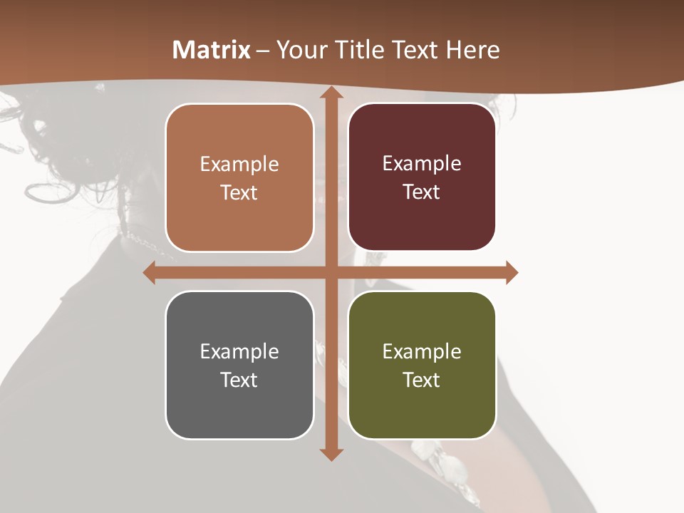 A Woman In A Black Dress Is Posing For A Picture PowerPoint Template