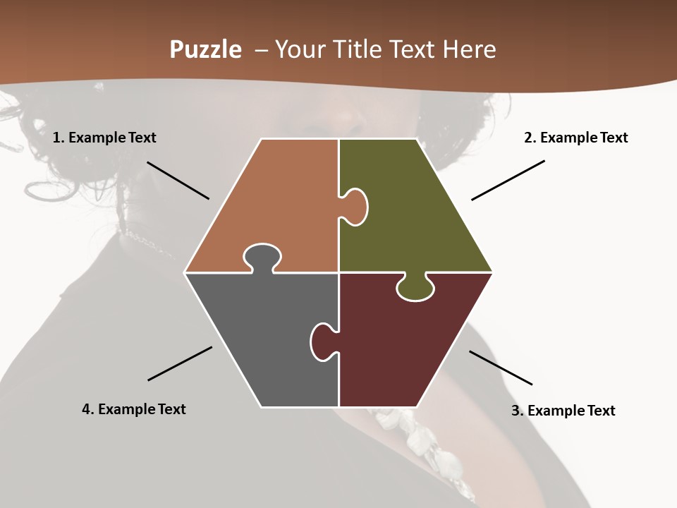 A Woman In A Black Dress Is Posing For A Picture PowerPoint Template